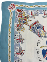 Load image into Gallery viewer, Original 1953 Queen Elizabeth II Coronation Commemorative Scarf with The Coronation Chair