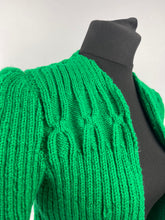 Load image into Gallery viewer, 1940's Reproduction Hand Knitted Bolero in Emerald Green - B36 37 38 39 40