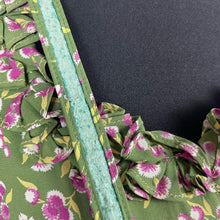 Load image into Gallery viewer, Utterly Exquisite Original 1930s Green Floral Belted Dress with Ruffle Trim and Shirring - Bust 34 35