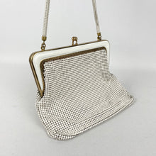 Load image into Gallery viewer, Original Vintage Cream Metal Chain Link Bag with Gold Tone Frame