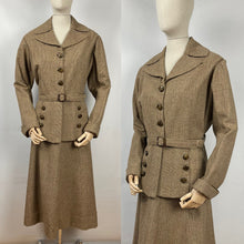 Load image into Gallery viewer, Reproduction Volup 1930s Brown Check Belted Walking Suit for a 44-36-46