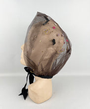 Load image into Gallery viewer, Original 1950s Net Hood with Butterfly, Sequins and Floral Trim