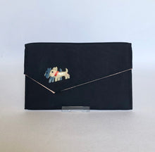 Load image into Gallery viewer, 1940s Black and Pink Coin Purse with Scottie Dogs - Small Bag