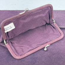 Load image into Gallery viewer, Original 1930's 1940's Purple Suede Clutch Bag with Matching Coin Purse *
