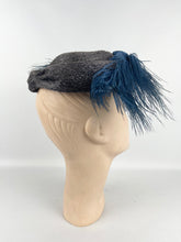 Load image into Gallery viewer, Beautiful Vintage 1950's Straw Hat with Velvet and Ostrich Feather Trim - A Cross-Keys Hat