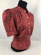Load image into Gallery viewer, 1940s Reproduction Christmas Blouse in Riley Blake Cotton - Bust 34" 36"