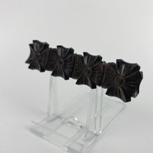 Load image into Gallery viewer, 1940s Early Plastic Brooch of Four Carved Flowers - Looks Like Wood