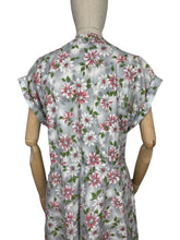 Load image into Gallery viewer, Original Volup 1950's Kenrose Grey Cotton Dress with Pink and White Floral - Bust 40 42 *