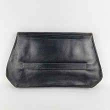 Load image into Gallery viewer, Original 1930's 1940's Black Leather Clutch Bag - Great Sized Piece