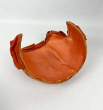 Load image into Gallery viewer, RESERVED Original 1950’s Rust Cotton Velvet Half Hat with Double Bow Trim - Perfect for Autumn