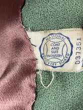 Load image into Gallery viewer, Original 1940's Volup American Made Green Lightweight Wool Crepe Coat - Bust 46 48
