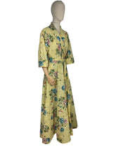 Load image into Gallery viewer, Absolutely Stunning Original 1950's Kendal Milne Yellow Robe with Floral Print - Bust 38