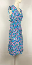 Load image into Gallery viewer, 1940s Floral Pansy and Berry Print Cotton Apron - Would Make A Great Summer Dress - Bust  38 40