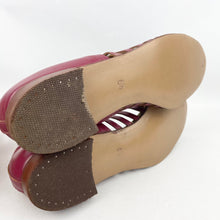 Load image into Gallery viewer, Original 1950’s Burgundy Leather Summer Sandals with Openwork Sides - UK 6 6.5
