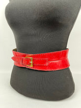 Load image into Gallery viewer, Fabulous 1950s Lipstick Red Leather Waist Cincher Belt - Waist 24 25 26