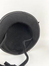 Load image into Gallery viewer, Original 1940s Dark Brown Felt Topper Hat with Triple Felt Flower Trim