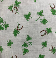 Load image into Gallery viewer, 1940s Reproduction Novelty Print Feed Sack Blouse of Clover and Lucky Horseshoes - B34