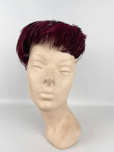 Load image into Gallery viewer, Original 1950's American Made Burgundy Feather and Net Hat *