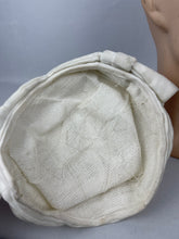 Load image into Gallery viewer, Original 1950's White Cotton Velvet Hat with Double Bow Trim *