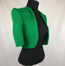 Load image into Gallery viewer, 1940s Style Hand Knitted Bolero in Green - B34 36