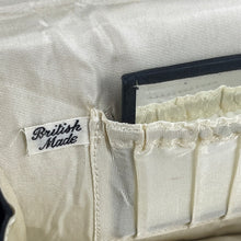 Load image into Gallery viewer, Original 1940's or 1950's Black Fabric Clutch Bag with Embroidered Roses and Flowers