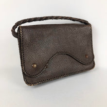 Load image into Gallery viewer, Original 1930s 1940s Brown Textured Leather Hand Bag