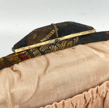 Load image into Gallery viewer, Original 1920's or 1930's Black Bag with Silk Embroidery in Gold and Jewel Tones