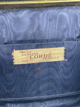 Load image into Gallery viewer, Original 1940s 1950s Dark Navy Blue Corde Bag with Gold Tone Clasp