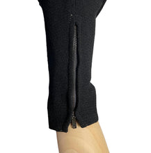 Load image into Gallery viewer, Original Late 1930's Inky Black Wool Dress with Zip Sleeves and Plunging Neckline by Dorothy's of Tulsa - Bust 40 42