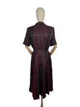 Load image into Gallery viewer, Original 1940’s Black and Red CC41 Dress with Star Print - Bust 40