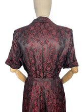 Load image into Gallery viewer, Original 1940’s Black and Red CC41 Dress with Star Print - Bust 40