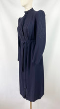 Load image into Gallery viewer, Original Late 1930s Midnight Blue Evening Coat with Embroidered Detail and Double Button Collar - Bust 34 35