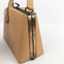 Load image into Gallery viewer, Original 1940s 1950s Tan Faux Leather Box Bag and Matching Coin Purse