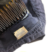 Load image into Gallery viewer, 1940s Dark Blue Grosgrain "Bonnet" Hat with Wide Brim