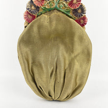 Load image into Gallery viewer, Original 1920s Painted Celluloid Frame Gold Fabric Evening Bag