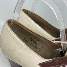 Load image into Gallery viewer, Original 1930's or 1940's Dolcis Cream Suede and Brown Leather Spectator Shoes - Lace Up Shoes - UK 3.5 or 4