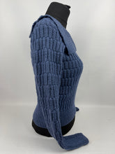 Load image into Gallery viewer, Reproduction 1930's Long Sleeved Jumper in RAF Blue Pure Wool - Bust 34 35 36