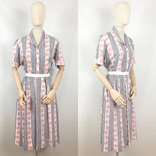 Load image into Gallery viewer, Original 1950s Black, White and Red Cherry Print Dress - Bust 36 38 40