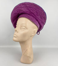 Load image into Gallery viewer, Absolutely Incredible 1940s Two Tone Velvet Hat In Purple and Pink *