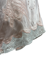 Load image into Gallery viewer, Original 1930's Palest Pink Satin French Knickers with Lace Trim - Vintage Tap Pants - Waist 26 28