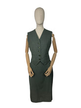Load image into Gallery viewer, Original 1940's Green and Cream Three Piece Suit - Jacket, Skirt and Neat Little Waistcoat - Bust 36 37 38