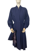 Load image into Gallery viewer, Exceptional 1940s French Navy Coat with Balloon Sleeves - Bust 36