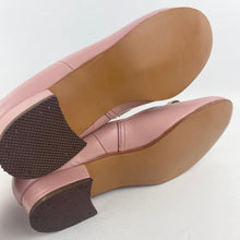 Load image into Gallery viewer, Original 1950's Baby Pink Leather Shoes with Gold Tone Trim - UK 6 6.5