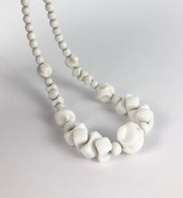 Load image into Gallery viewer, 1940s 1950s White Glass Necklace With Unusual Shaped Beads
