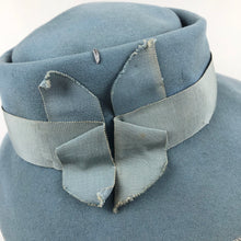 Load image into Gallery viewer, Original 1930s Cornflower Blue Fedora with Grosgrain Trim