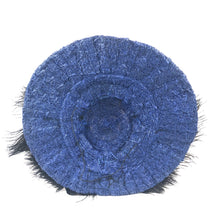Load image into Gallery viewer, 1940s Royal Blue Straw Hat with Black Ostrich Feather Trim