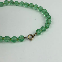 Load image into Gallery viewer, Original 1940s 1950s Green Faceted Glass Graduated Bead Necklace