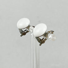 Load image into Gallery viewer, Vintage 1950's Smooth White Glass Clip-on Earrings