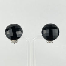 Load image into Gallery viewer, Vintage 1950's Faceted Black Glass Clip-on Earrings