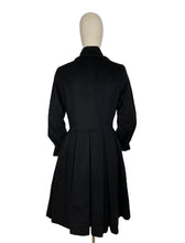 Load image into Gallery viewer, Original 1940's Black Wool Fit and Flair Princess Coat by Pober of New York - Bust 34"